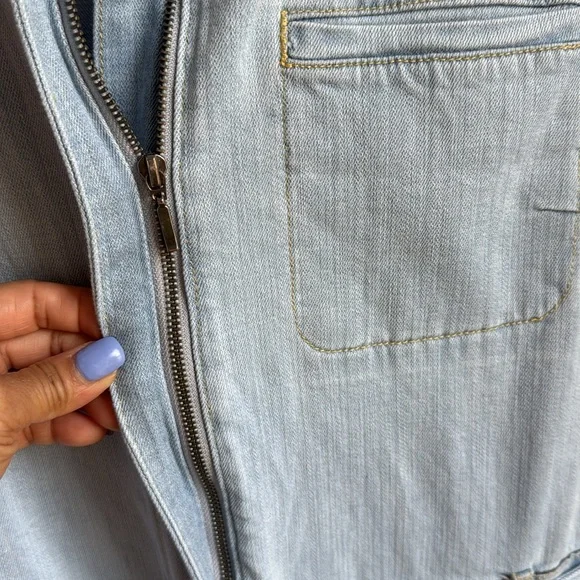 Ella Moss light denim wide leg jumpsuit
